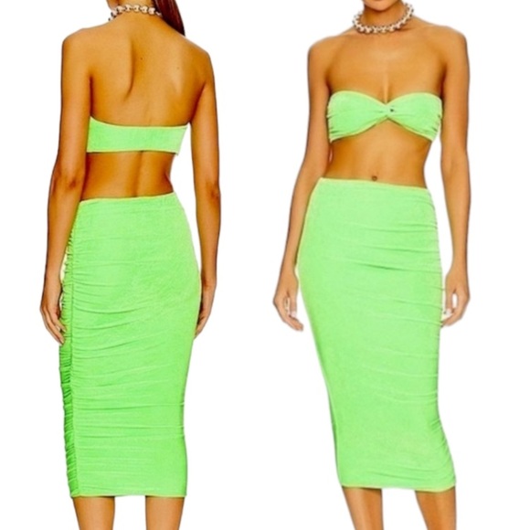 SER.O.YA Julia Vaca Runch Skirt&Bandeau Top Matching Set - Picture 3 of 7